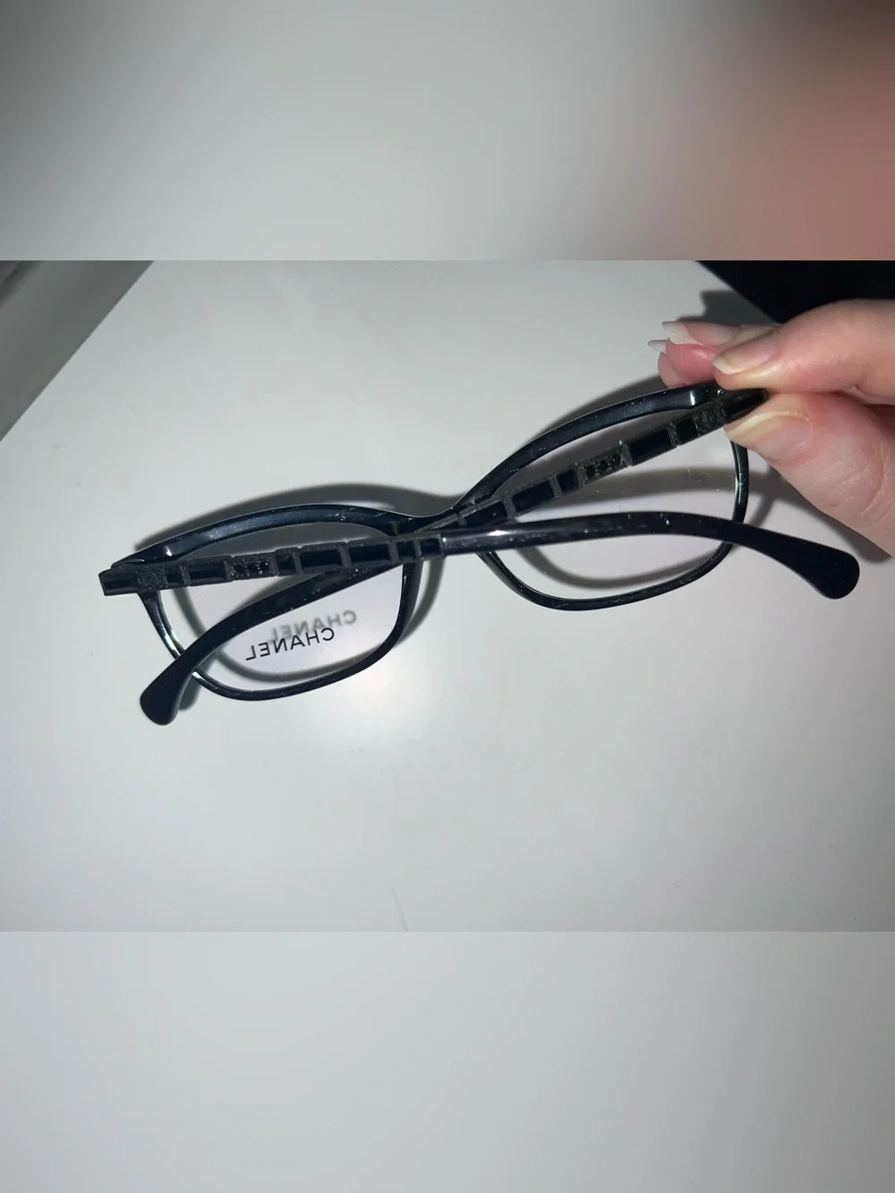 CHANEL Black Cat-Eye Optical Glasses